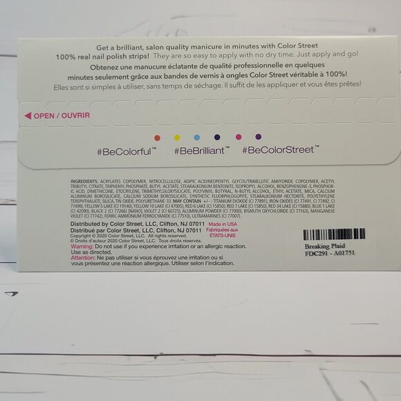 Color Street Breaking Plaid nail polish strips NIP - Picture 4 of 5